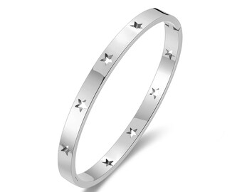 Stainless Steel Star Bangle by Philip Jones