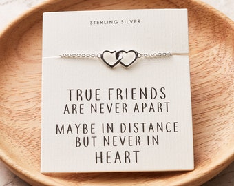 Sterling Silver True Friends Heart Bracelet by Philip Jones