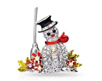 Snowman Christmas Brooch