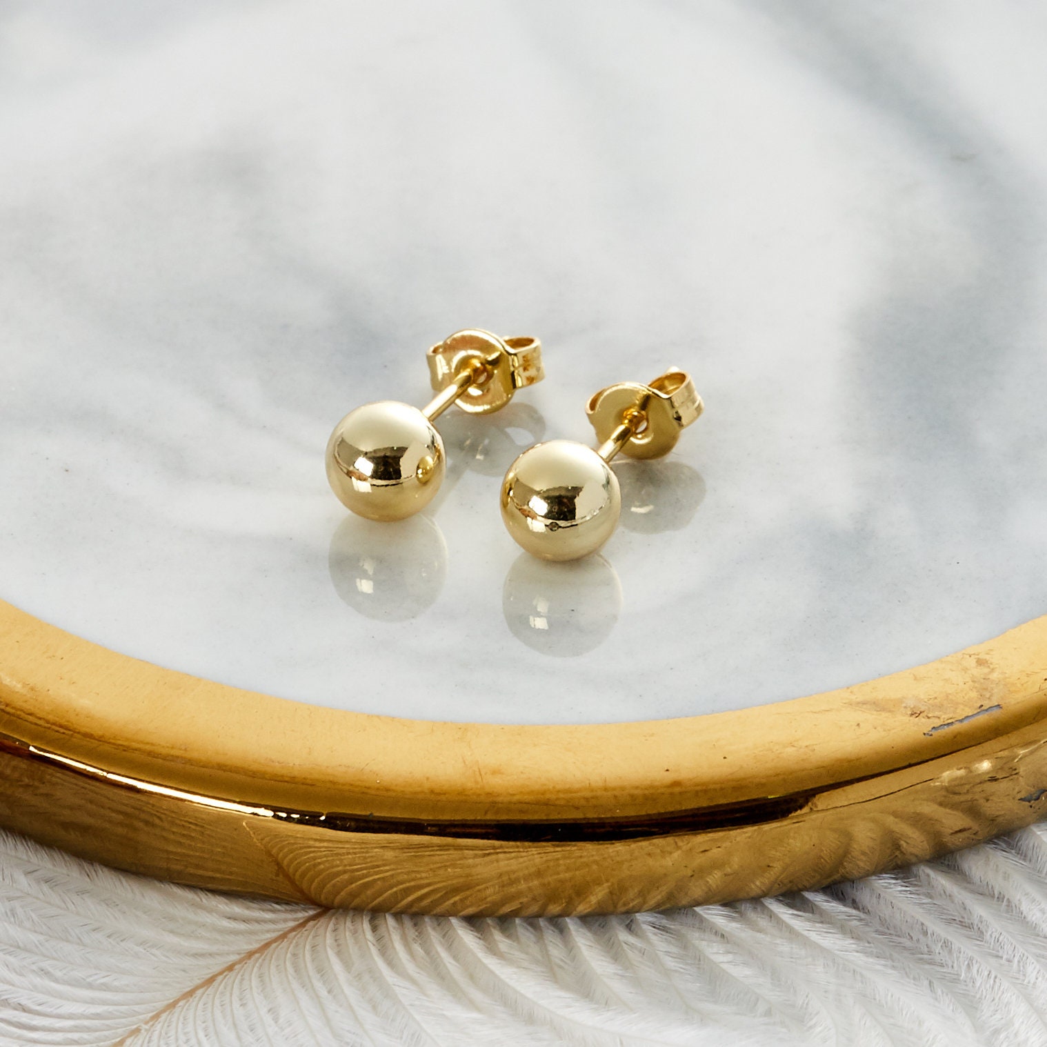 Gold plated ball store stud earrings