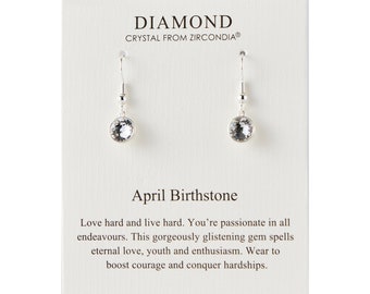 April Birthstone Drop Earrings (Pair) Created with Diamond Zircondia® Crystals by Philip Jones