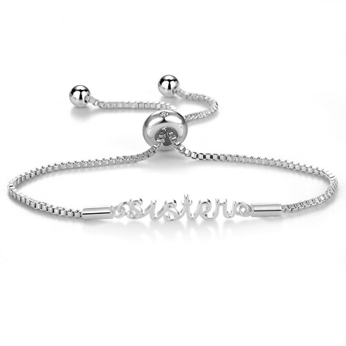 Silver Plated Sister Bracelet Created 