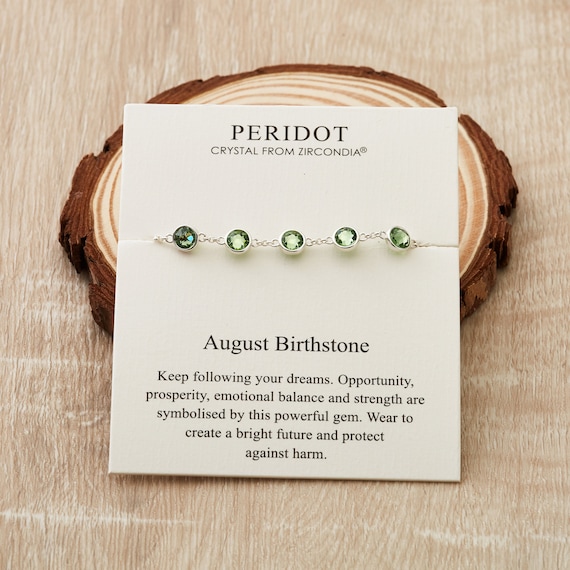 August Birthstone Silver Bracelet Peridot| Hersey & Son Silversmiths