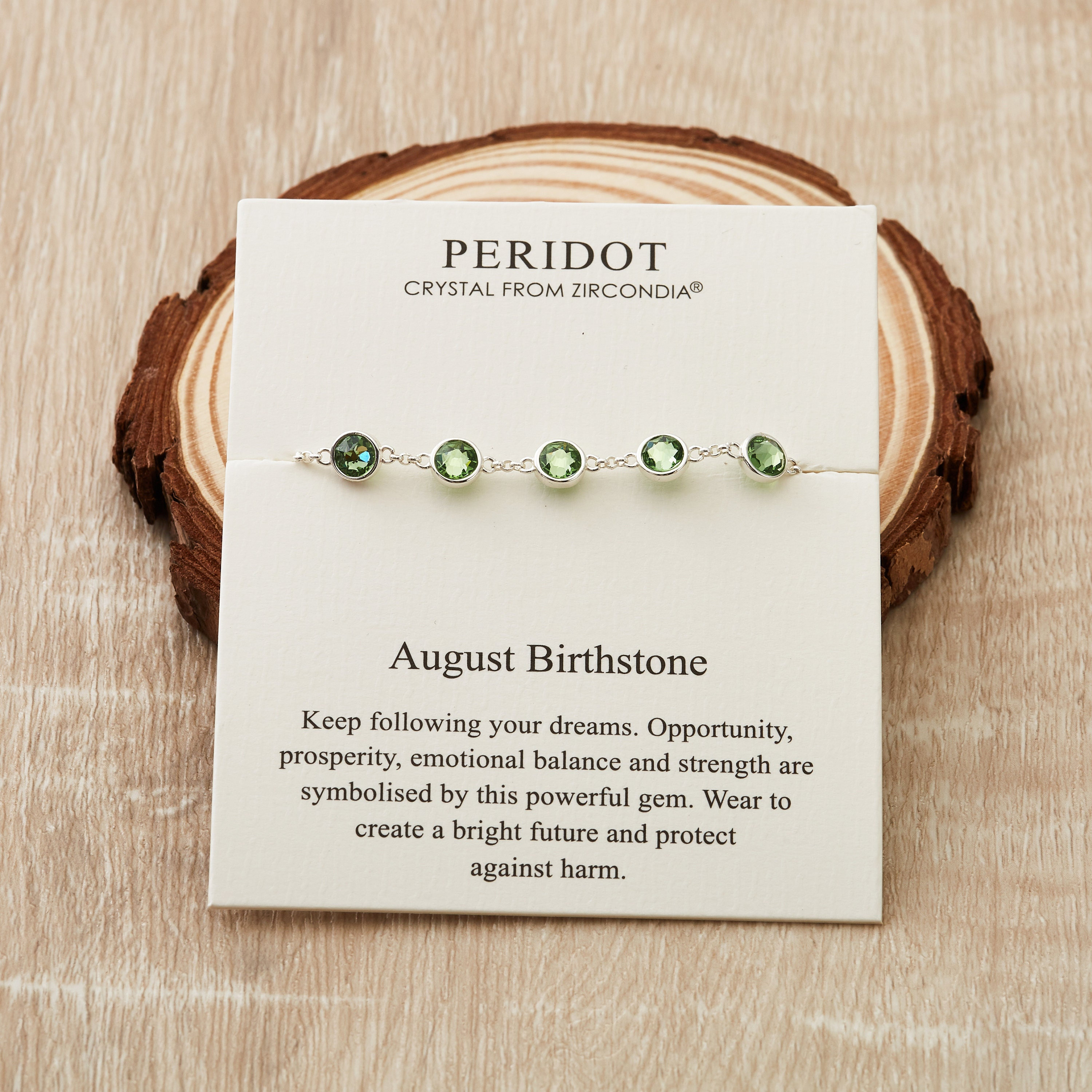 Peridot birthstone bracelet discount