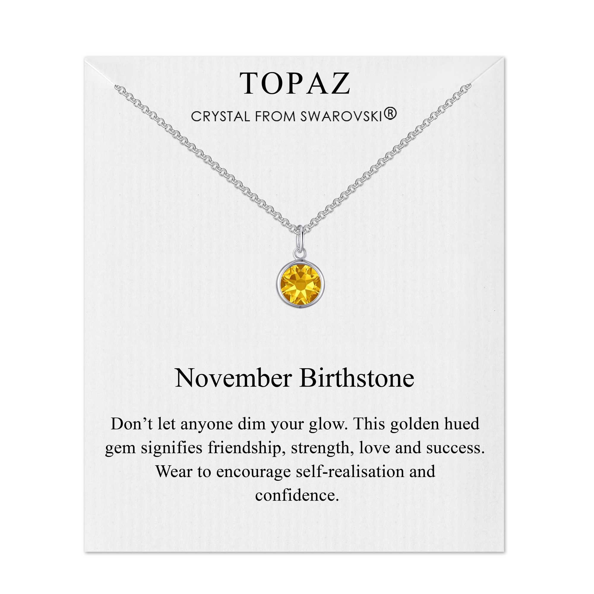 November topaz Birthstone Necklace 