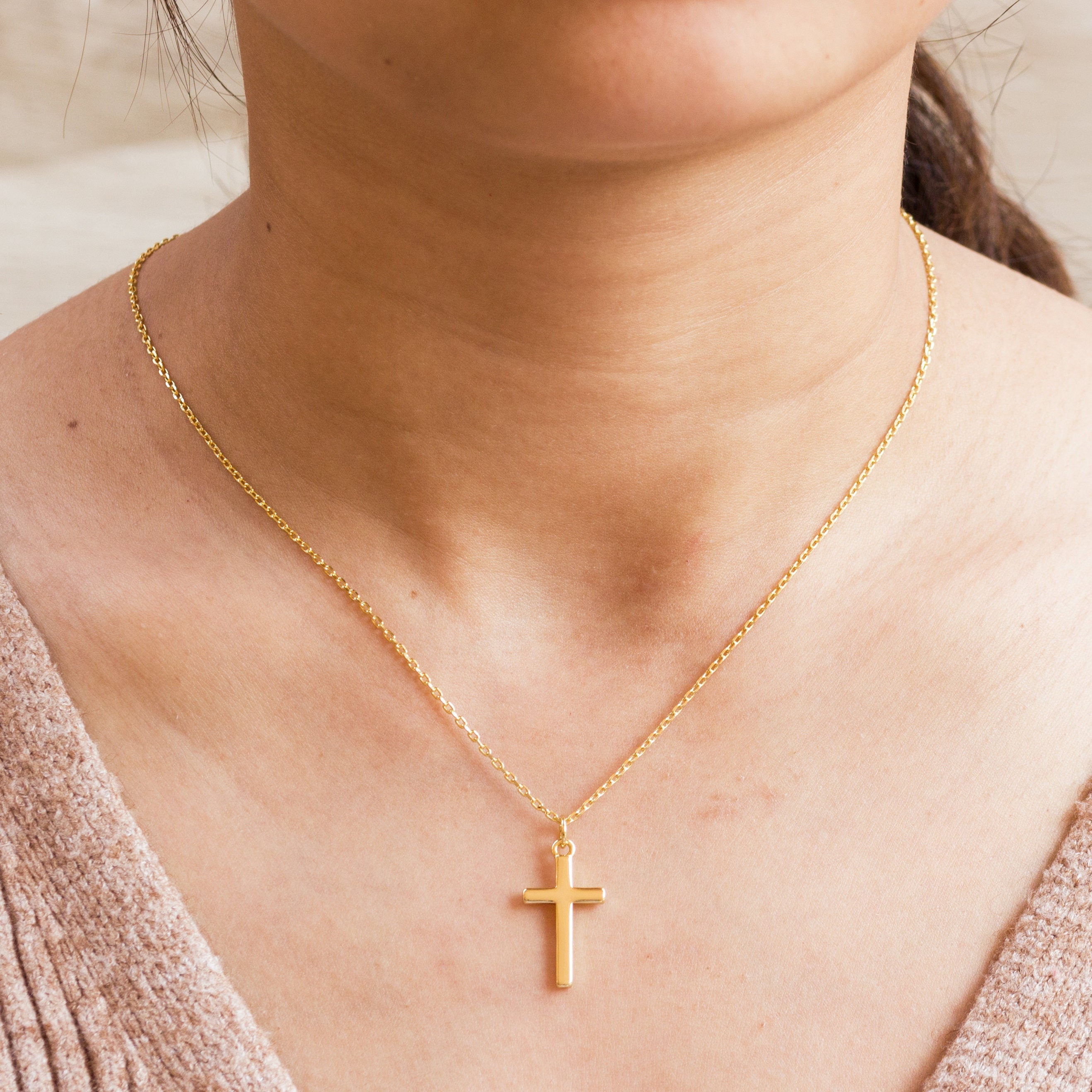 Gold Plated Cross Necklace by Philip 