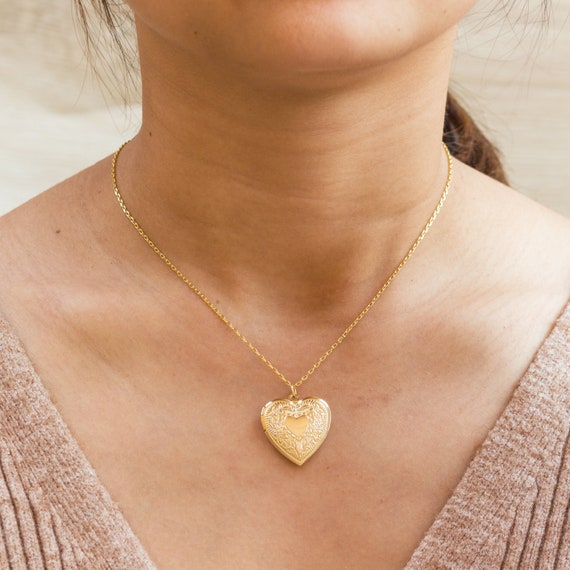 Gold Plated Heart Locket by Philip Jones Etsy