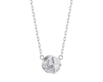 Silver Plated Love Knot Necklace by 