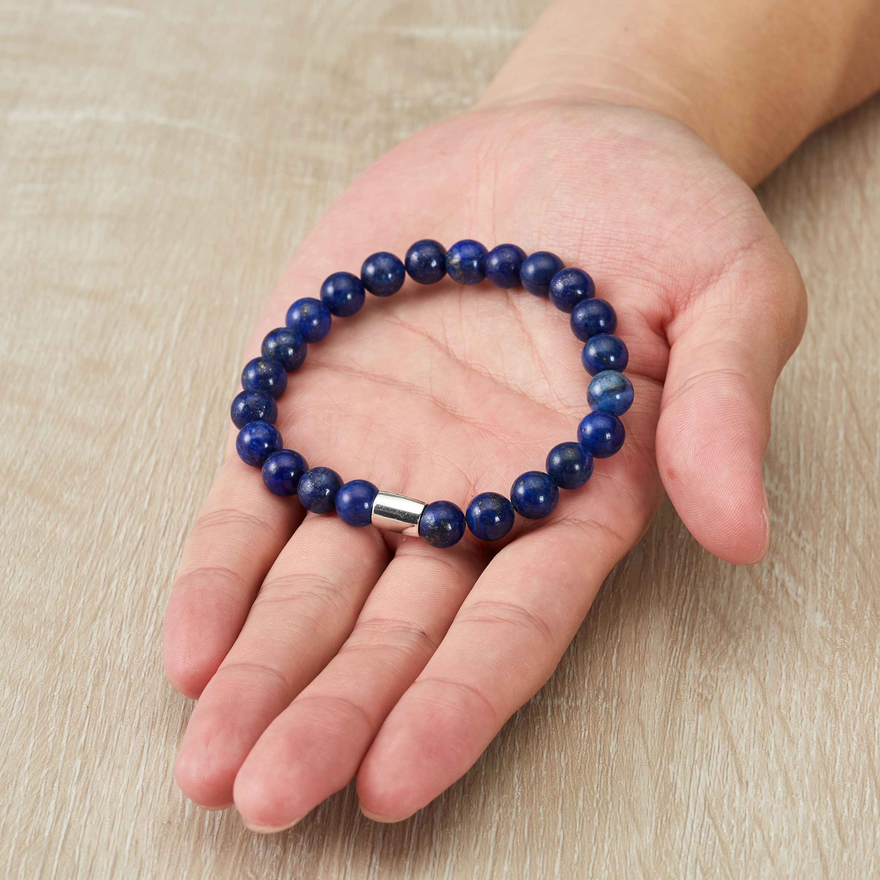 Men s Lapis Lazuli Stretch Bracelet by Philip Jones Etsy Singapore