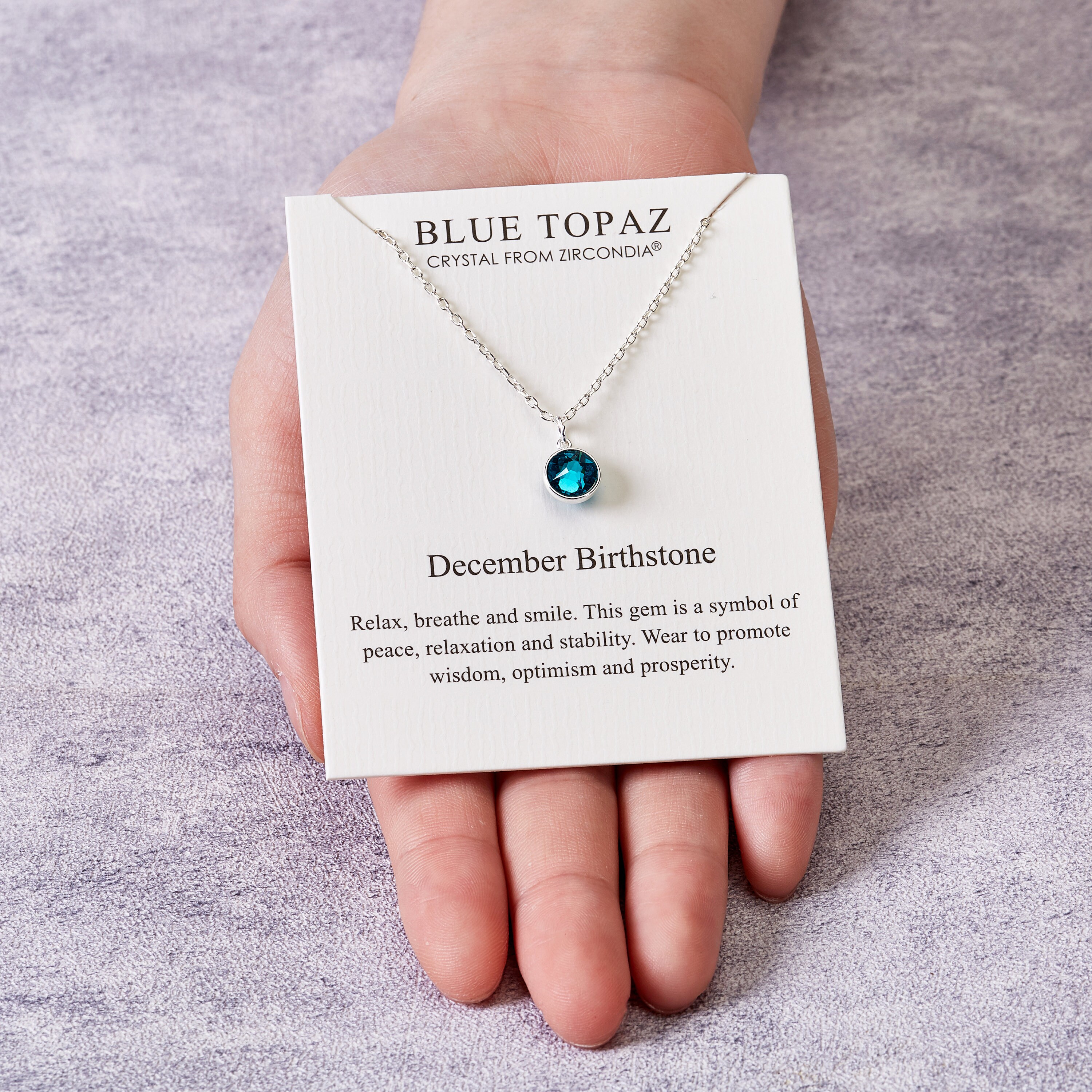 December blue Topaz Birthstone Necklace Created With Zircondia Crystals by Philip Jones Etsy Ireland