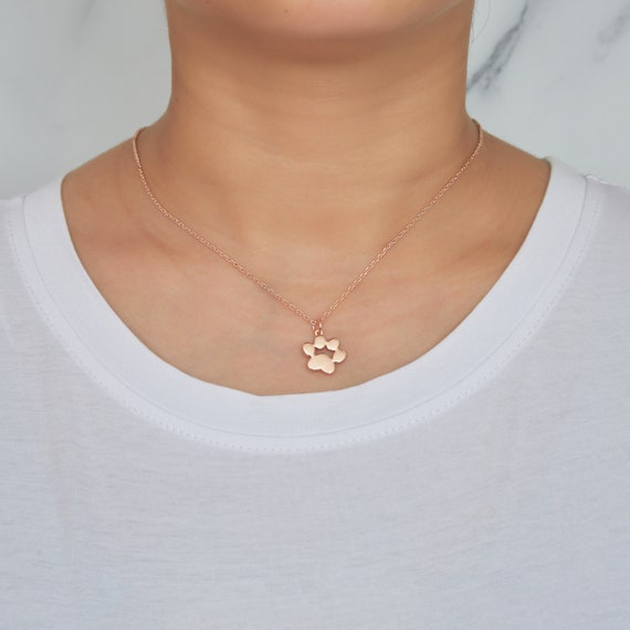 Rose gold paw clearance necklace