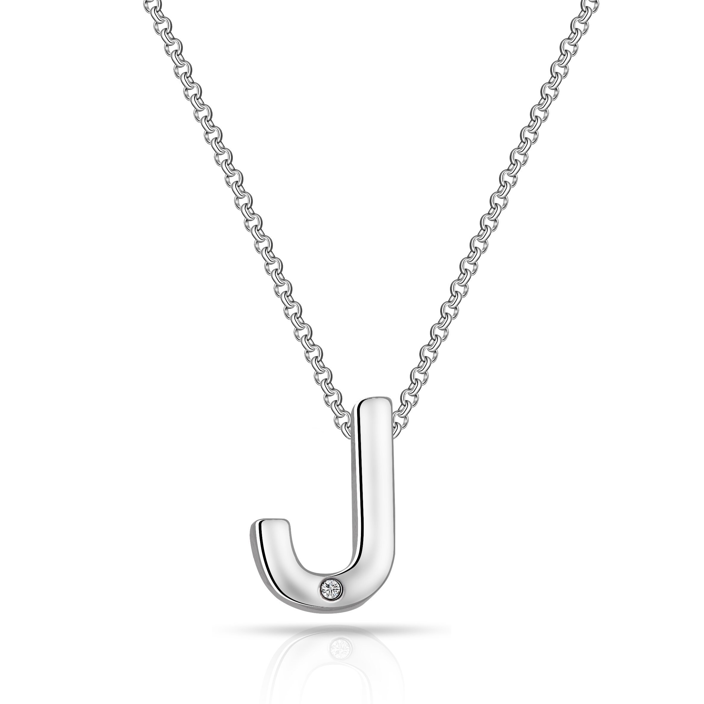 Initial Necklace Letter J Created with Swarovski® Crystals by Etsy