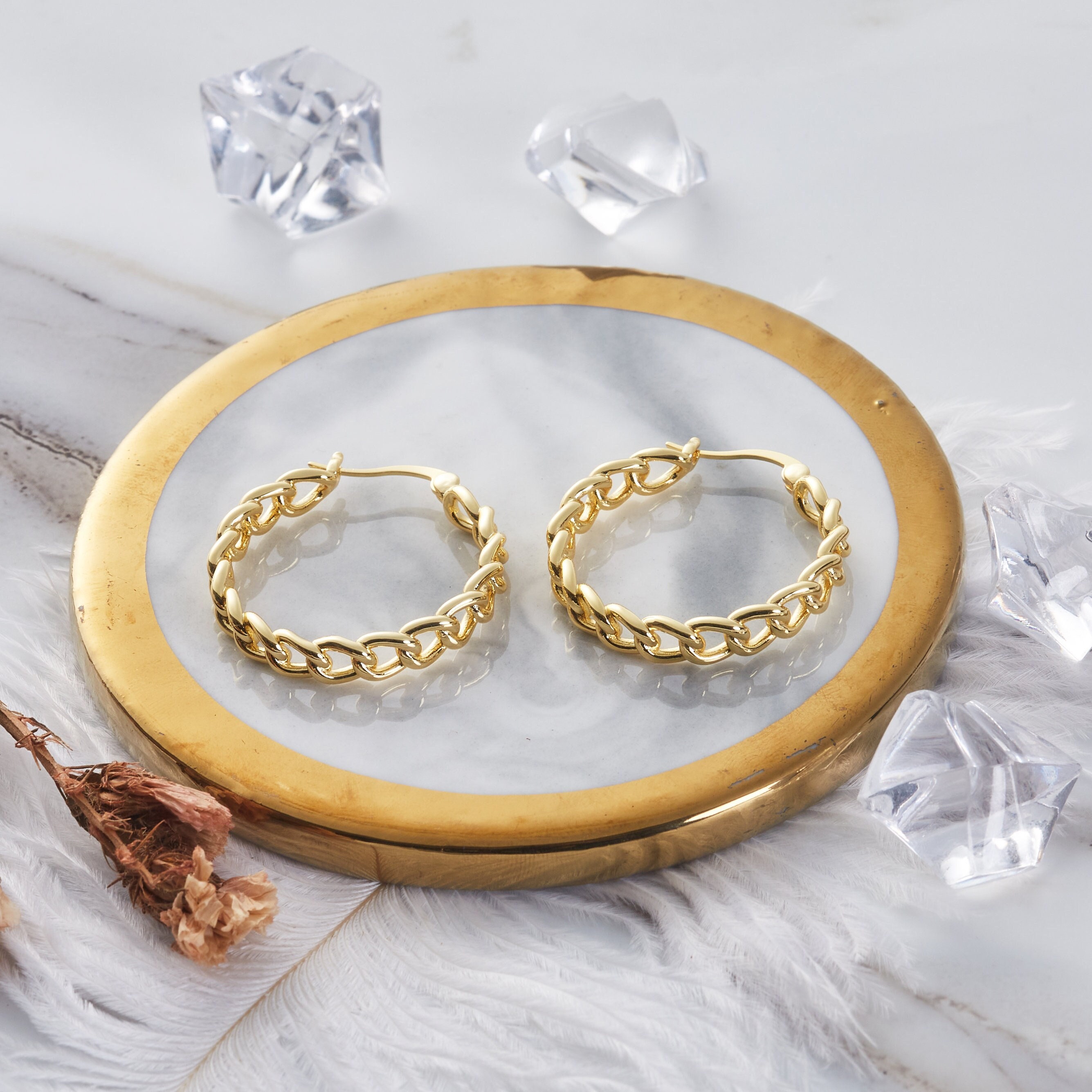 Turkish link store hoop earrings