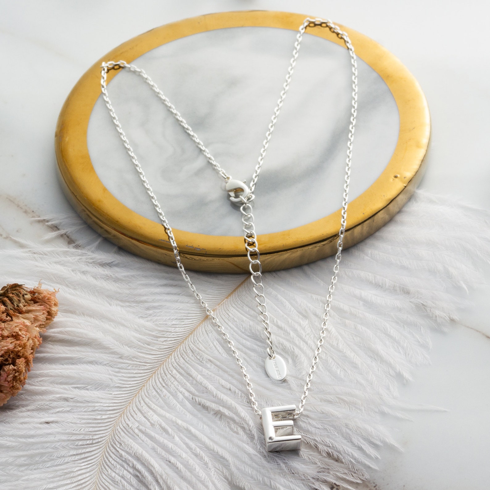 Initial Necklace Letter E Created With Zircondia® Crystals by Etsy