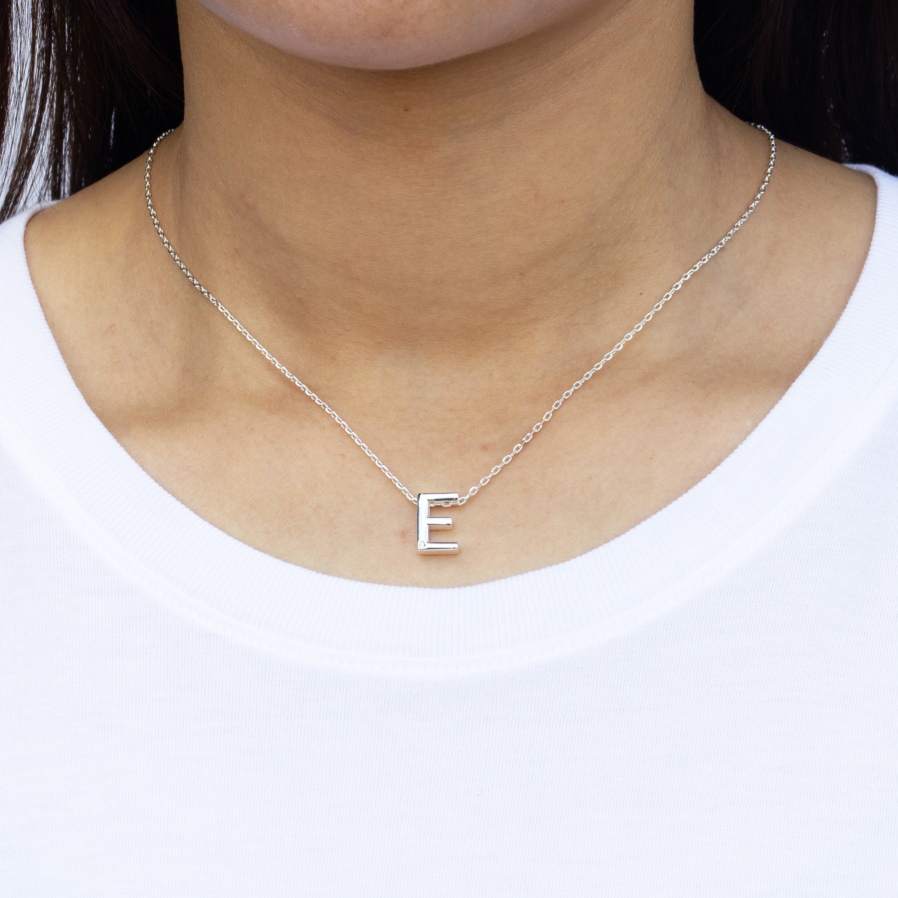 Initial Necklace Letter E Created With Zircondia® Crystals by Etsy