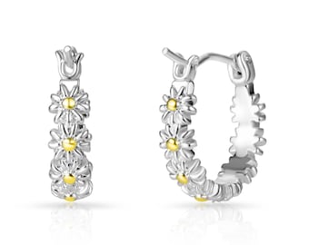 Daisy Hoop Earrings (Pair) by Philip Jones