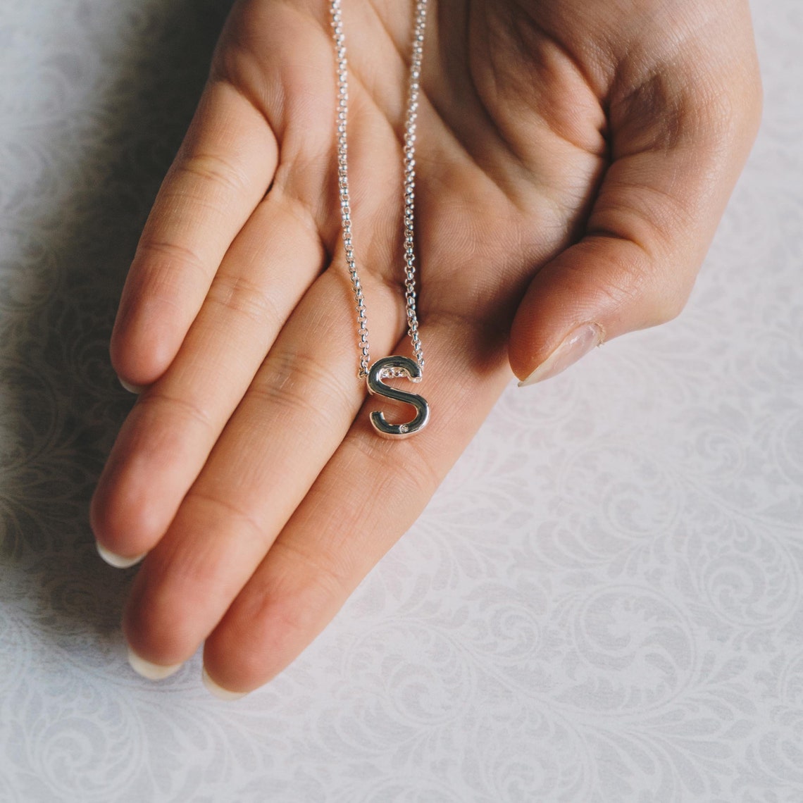 Necklace with s initial Clearance