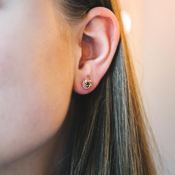 Rose Gold Plated Love Knot Earrings 