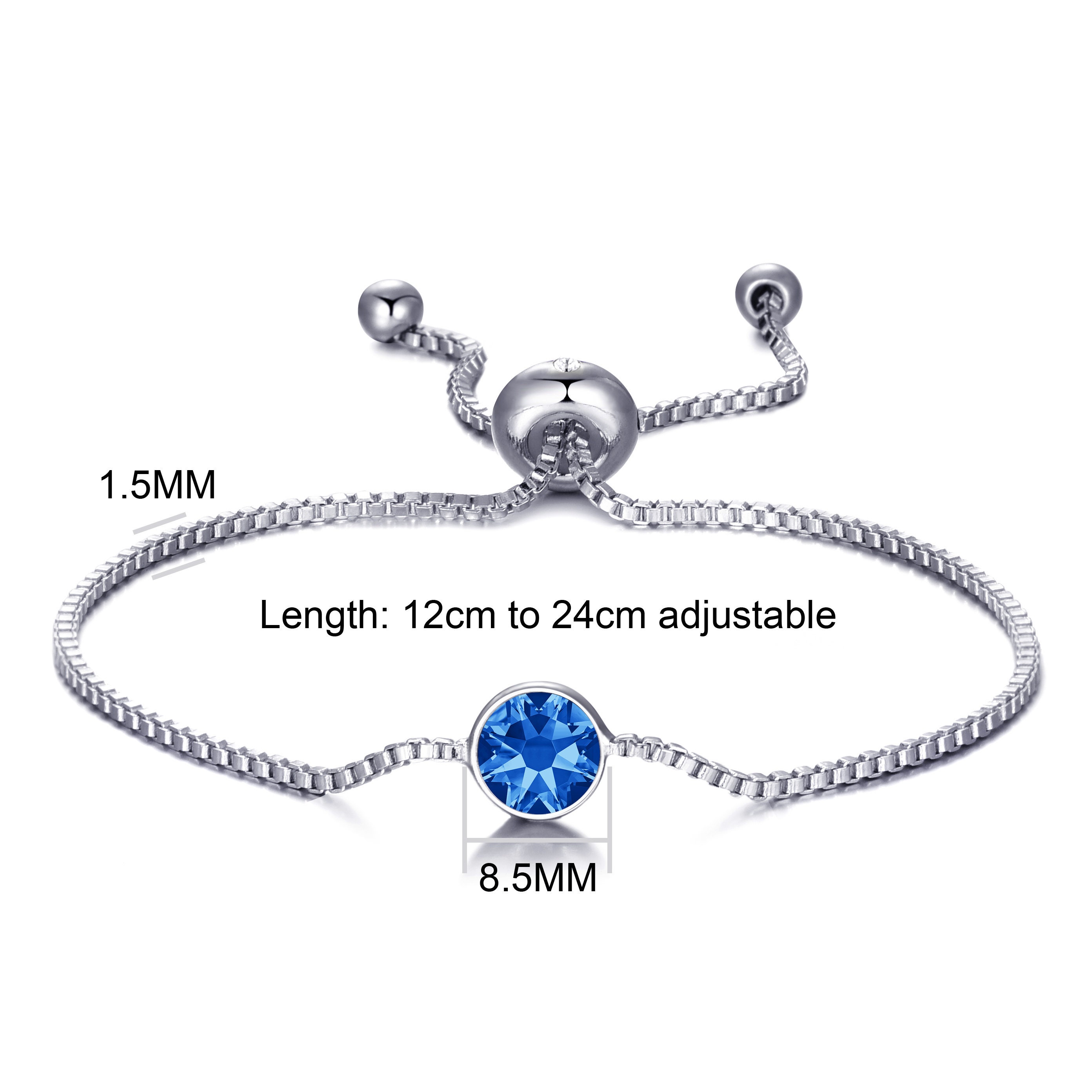 September sapphire Birthstone Bracelet Created With - Etsy UK