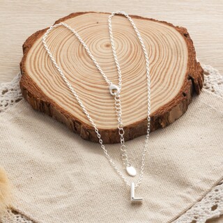 Collana Iniziale Philip Jones Lettera L Con Cristalli Zircondia, Placcata Argento, Ipoallergenica