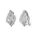 Silver Plated Triple Row Clip On Earrings (Pair) Created with Zircondia® Crystals