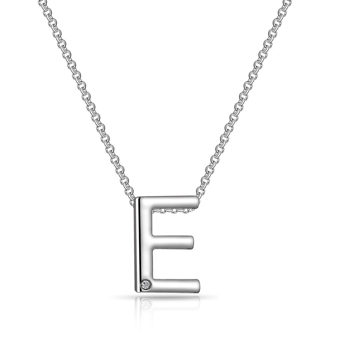 Initial Necklace Letter E Created With Zircondia® Crystals by Etsy