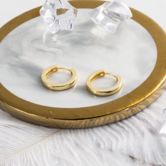 Gold Plated Hoop Earrings pair by Philip Jones Etsy UK