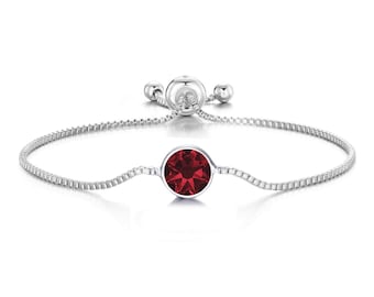 Dark Red Crystal Bracelet Created with Zircondia® Crystals by Philip Jones