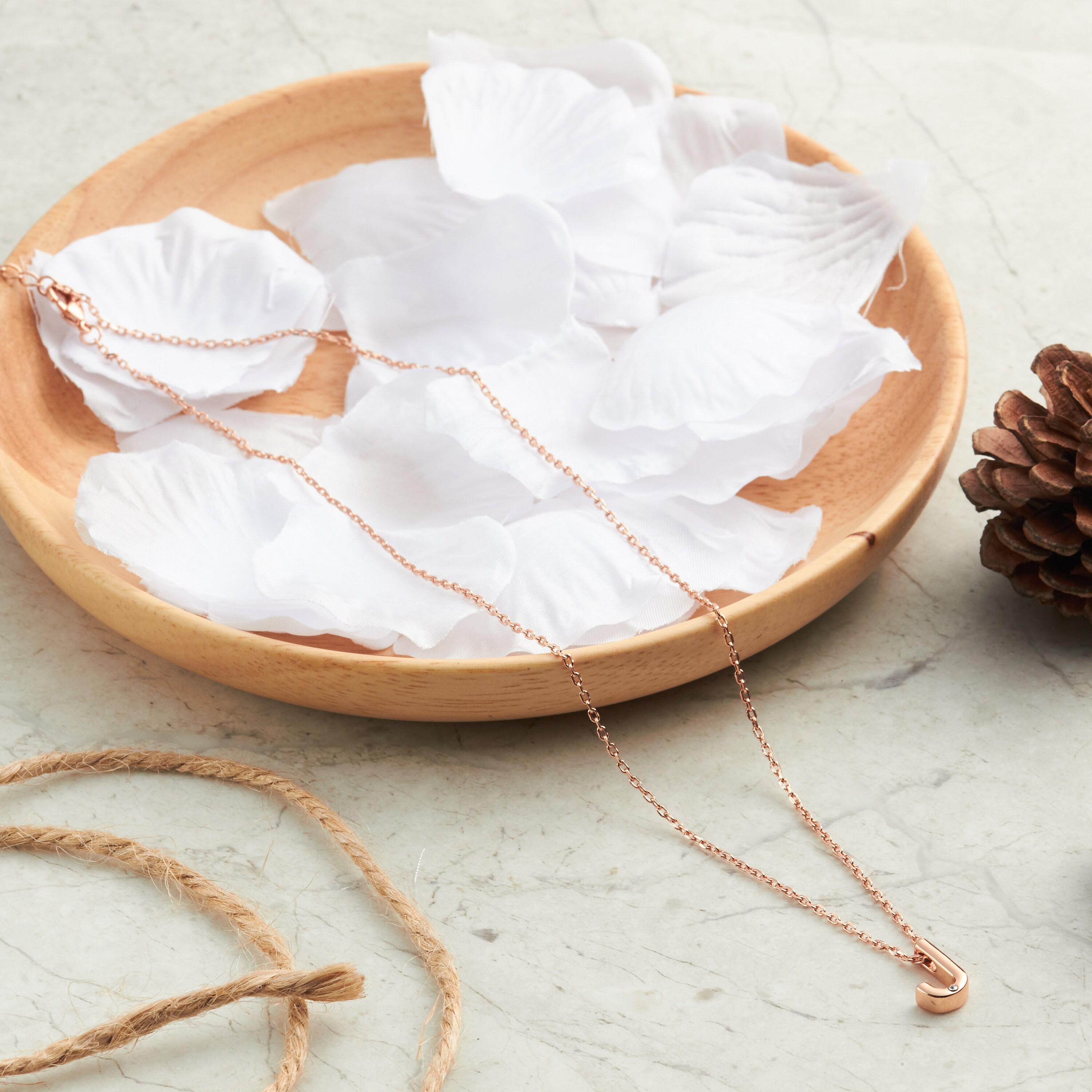 Rose Gold Plated Initial Necklace Letter J Created With Etsy