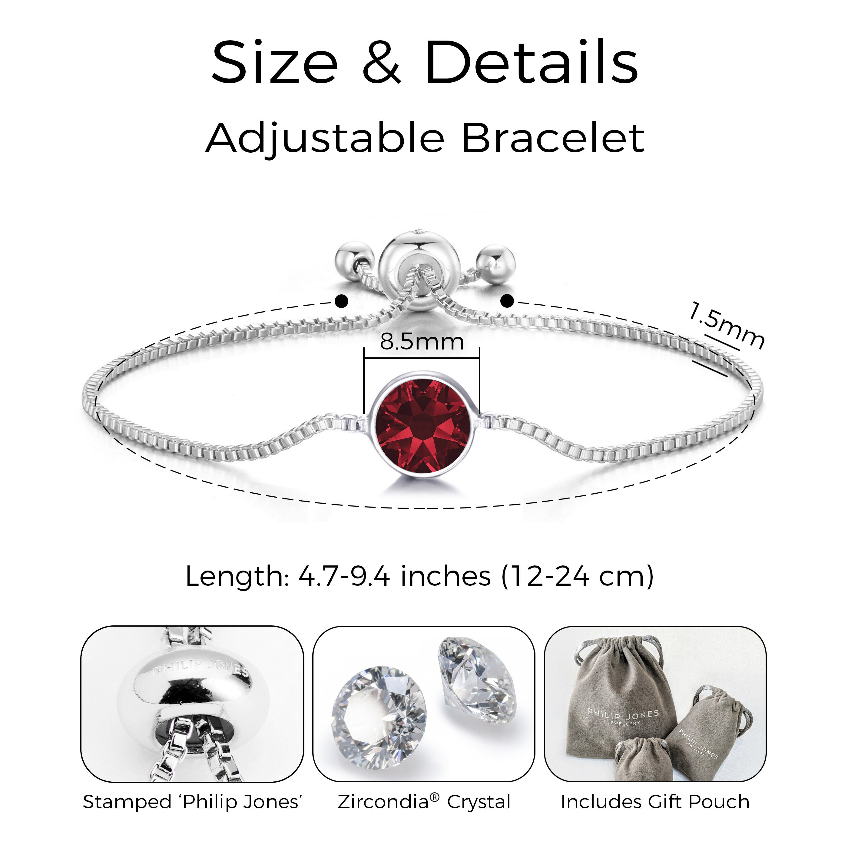 Garnet birthstone shop bracelet