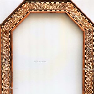 Inlaid Octagon Frame|Inlaid Mirror Frame| India Antique Frame|Bone Inlay Frame|Inlaid Frame|Mirror Inlay