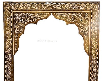 Inlaid Round Frame|Inlaid Mirror Frame| India Antique Frame|Bone Inlay Frame|Inlaid Frame|Mirror Inlay