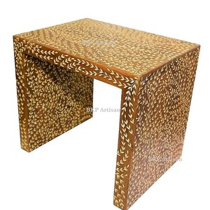 Bed side | U shape  | Inlaid Coffee Table|Teak-wood|Bestseller|Limited Edition| Bone inlay