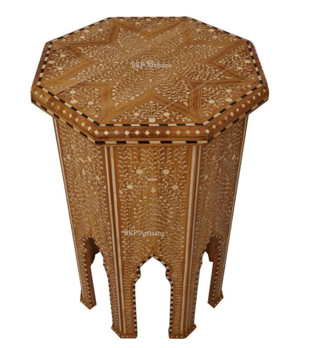 Inlaid Coffee Table| Teak-wood| Fixed| Non-collapsible | Bone Inlay ...