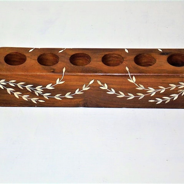 Inlaid Wooden Pencil, Paint Brush, Marker Organizer|Art Studio Accessories|Large Wooden Desk Organizer|'s Day Gift
