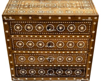 Inlay Bedside Table|Inlaid Bed sideTable| Teak wood| Bestseller|Limited Edition