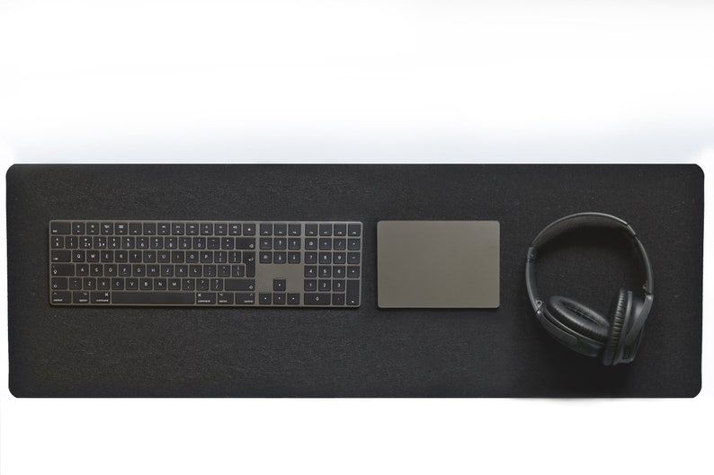 Black Desk Pad Laptop Mat Desk Mat Office Decor Computer Accessories Wool Felt Mat