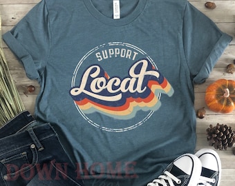 Unterstützen Sie das lokale Kurzarm-T-Shirt, das Geschäft lokal T-Shirt, Small Business Shirt, Geschenk für Freund, Small Business Inhaber, Geschenk für Sie