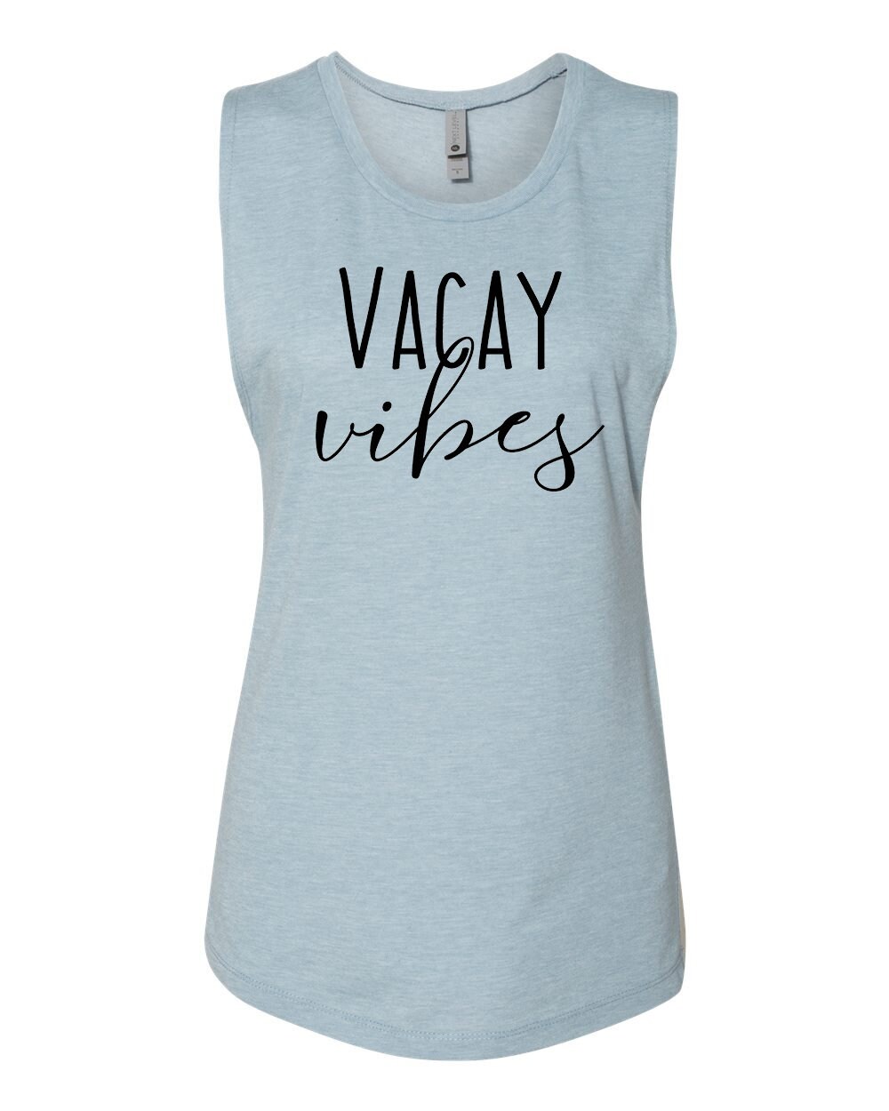 Vacay Vibes Sleeveless Tank Top Saying T shirt Graphic Tees
