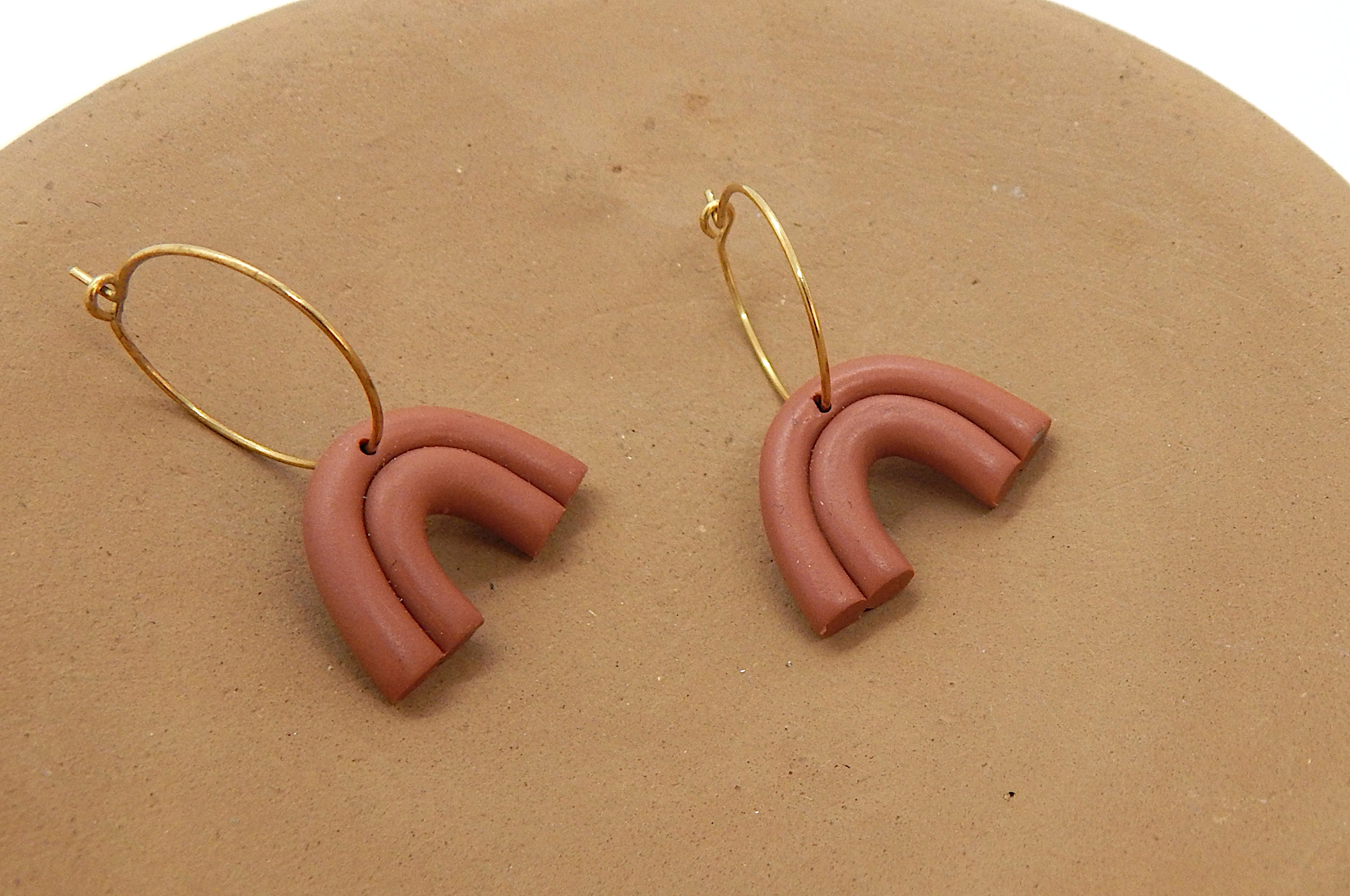 Clay hoop earrings. Polymer clay earrings. Hoop earrings. Etsy