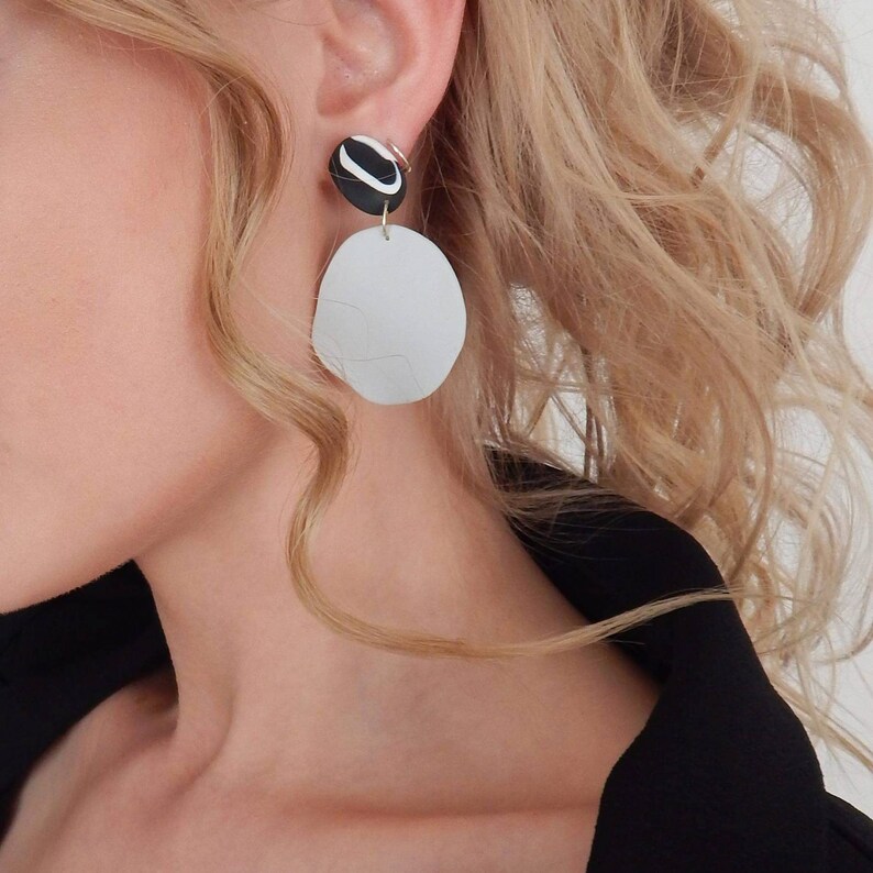 Handmade clay earrings Polymer clay statement earrings Polymer clay earrings.