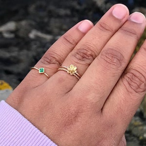 Dainty Floral Ring 9k Solid Gold, Minimalist Gold Rings, Handmade Gold Jewellery, Gift For Her, Solid Gold Ring For Women, 50% off sale