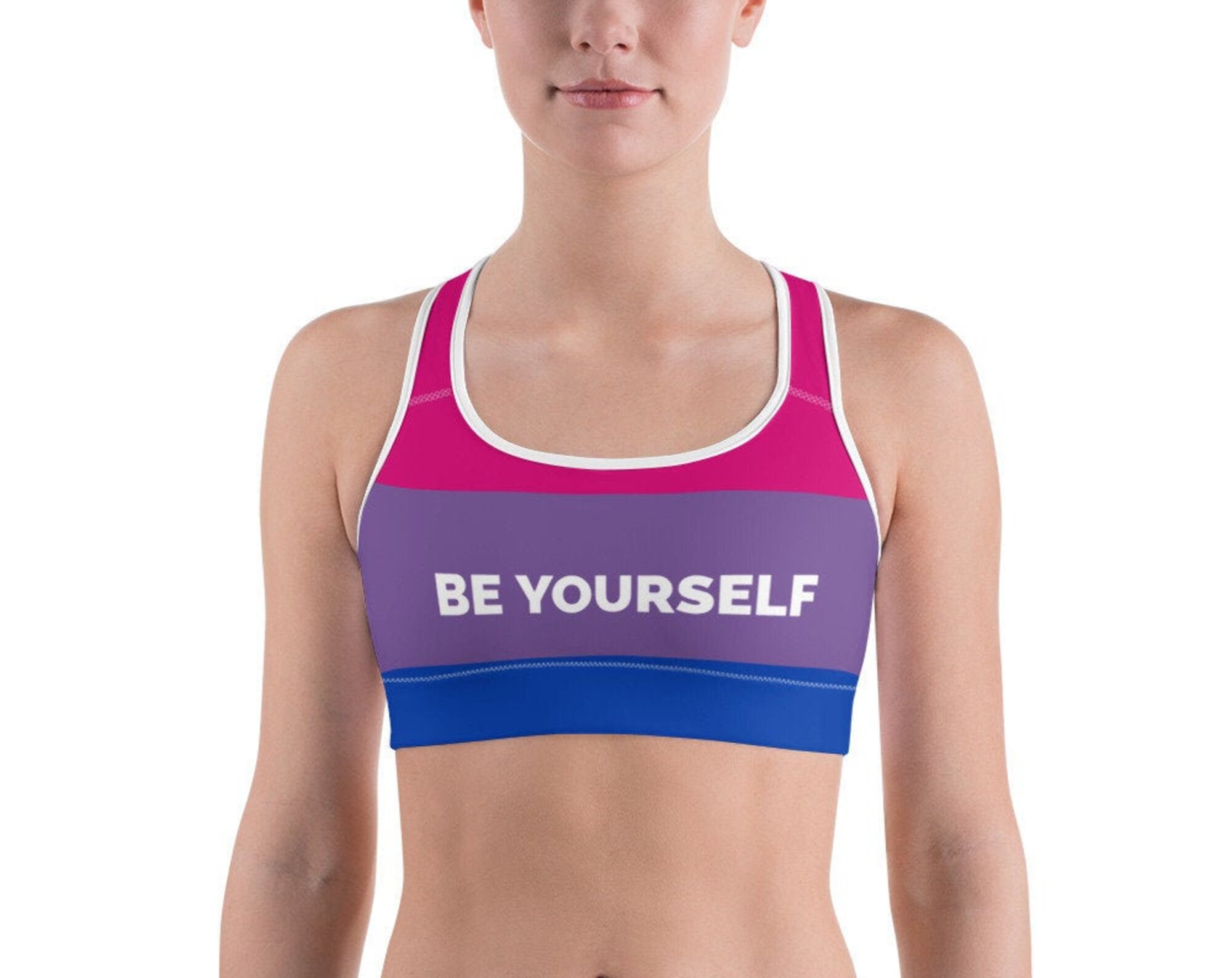 Bisexual Pride Flag Sports Bra