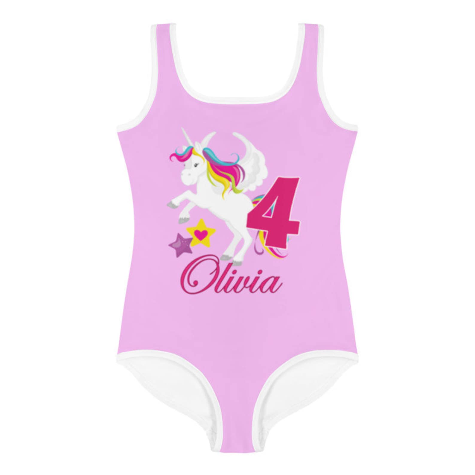 Unicorn Swimsuit For Girls Birthday Swimsuit One Piece Etsy Uk