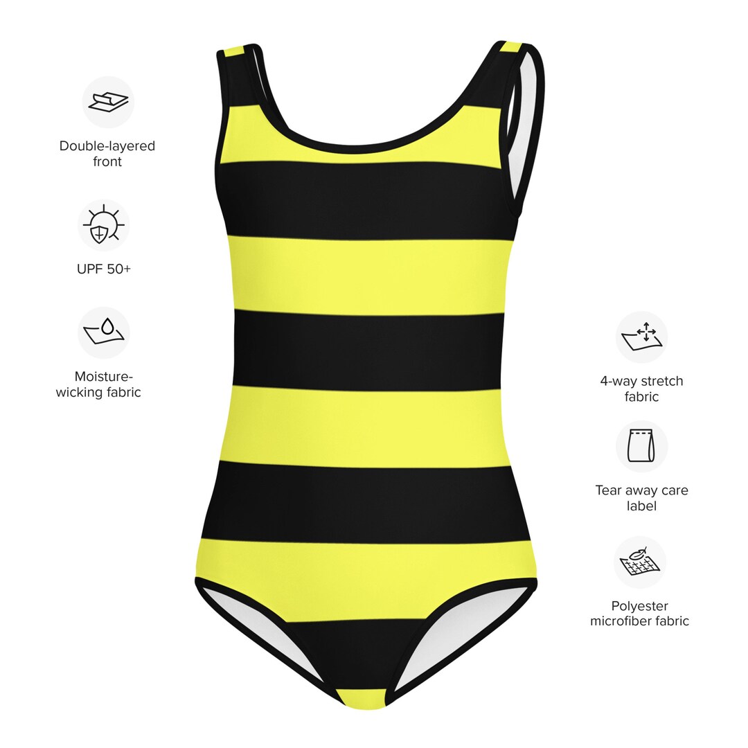 Girl Swimsuit, Honey Bee Swimsuit, Girls One Piece Swimsuit, Kids