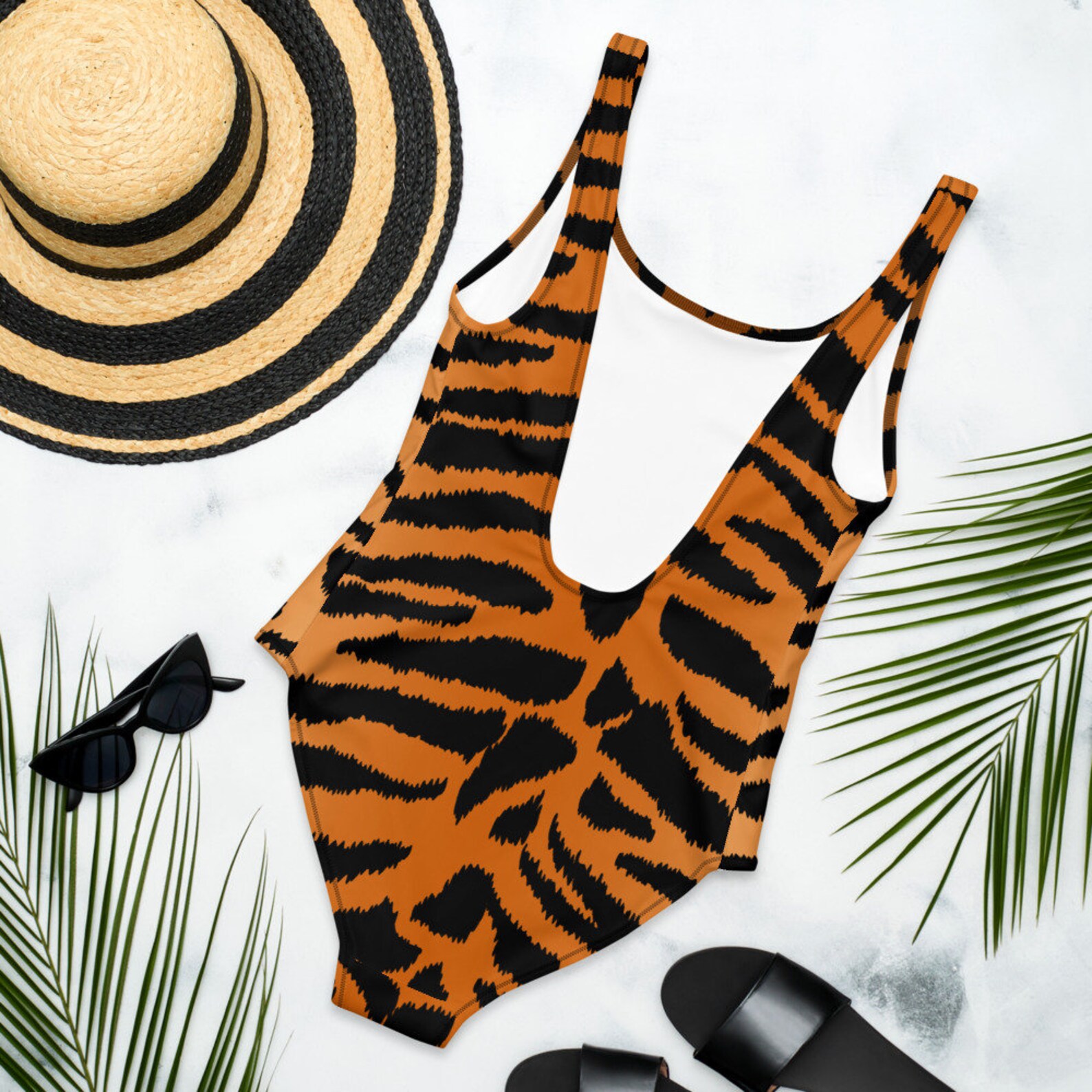 Big Cat Tiger One Piece Swimsuit for Women Animal Print Etsy Canada
