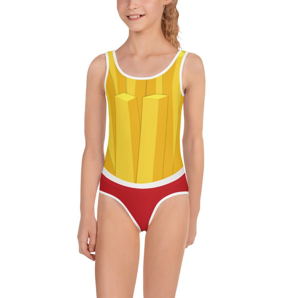 Little Girls Swimsuit French Fries One Piece Swimsuit Kids Etsy