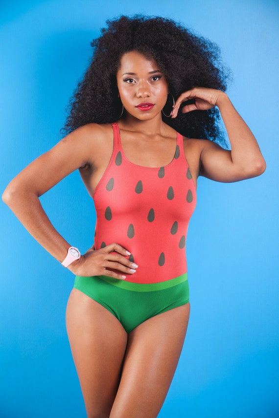 Watermelon One-piece Swimsuit for Women, Fruit Swimwear, Funny Swimsuit,  Pool Clothing, Women's Bathing Suit, Summer Beach Party Swim Suit 