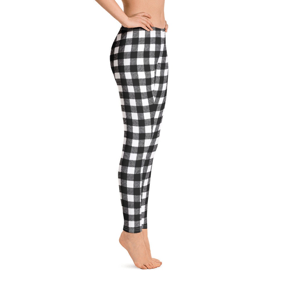 Christmas Leggings Buffalo Check Plaid 