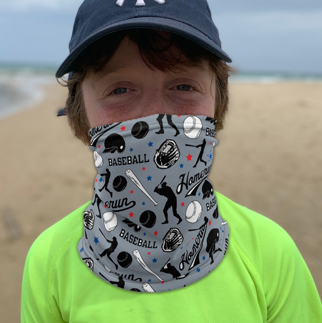 Baseball Face Mask Neck Gaiter for Kids Boys Washable Soft Etsy